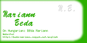 mariann beda business card