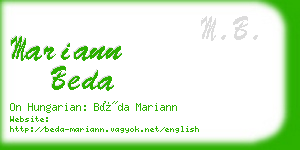 mariann beda business card